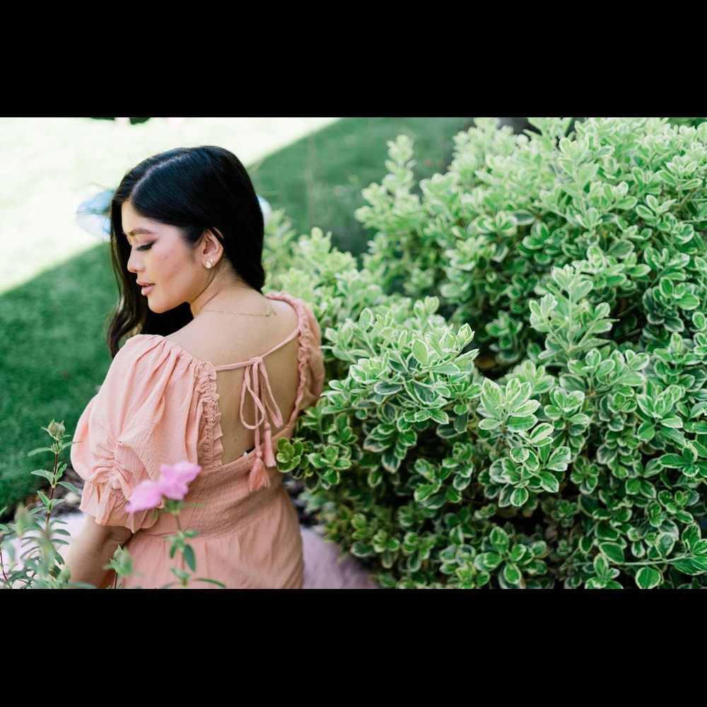 OPEN BACK DRESS IN SALMON - Picture 5 of 7
